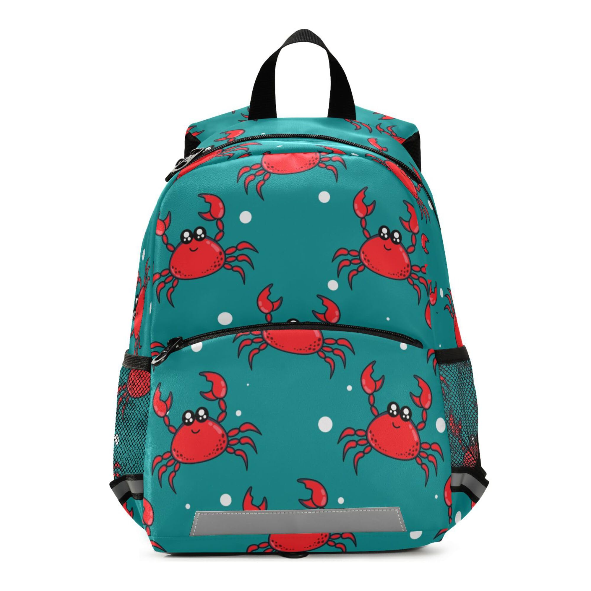 Fisyme Cute Crab Backpack Schoolbag Kids Daypack Toddler Travel School Bag Small Mini Backpacks for Kindergarten Preschool Nursery Boys Girls