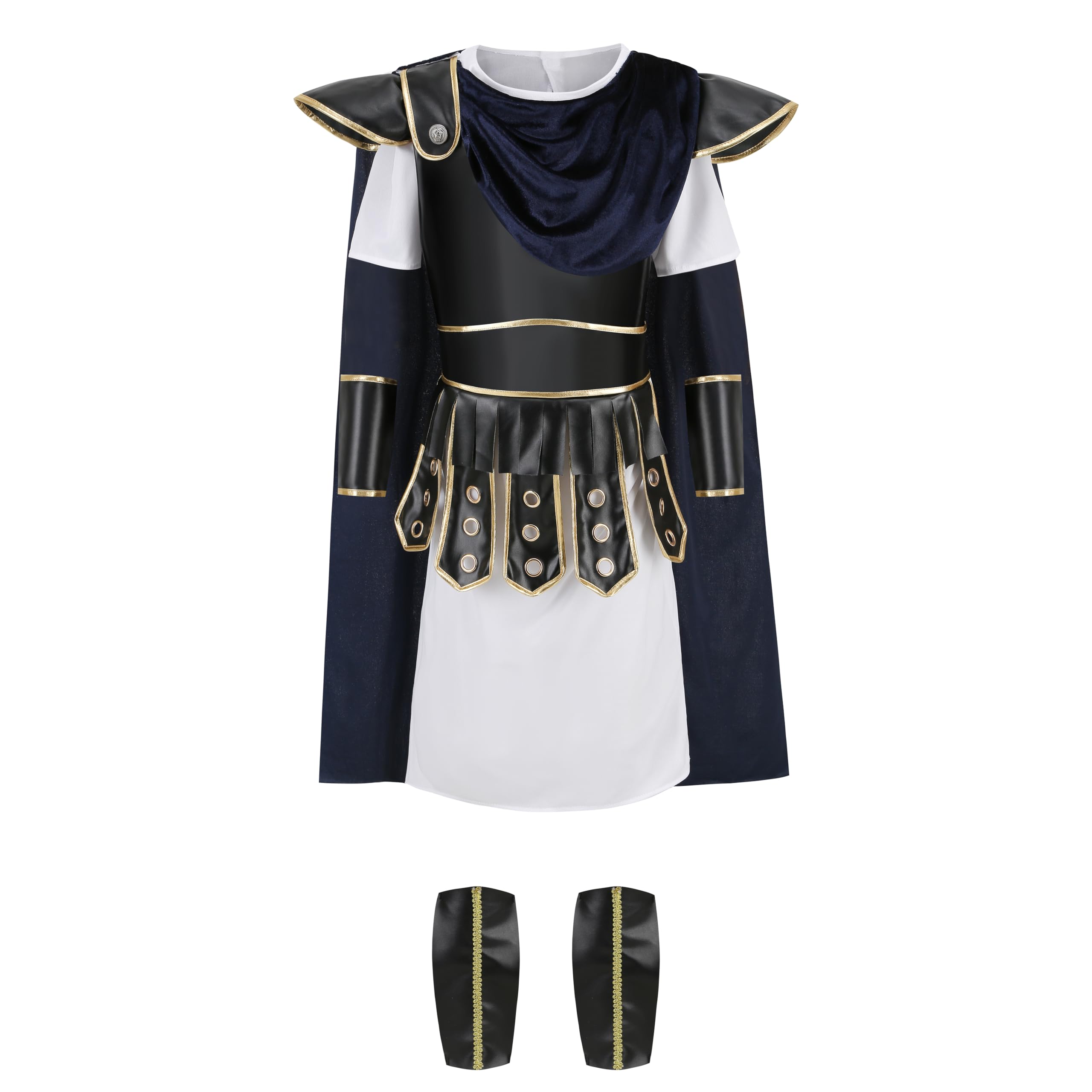 HAPNBCELE Boys Roman Gladiator Costume and Roman Soldier Costume in Halloween Christmas party costumes i World Book Day(Blue,4-5Y)