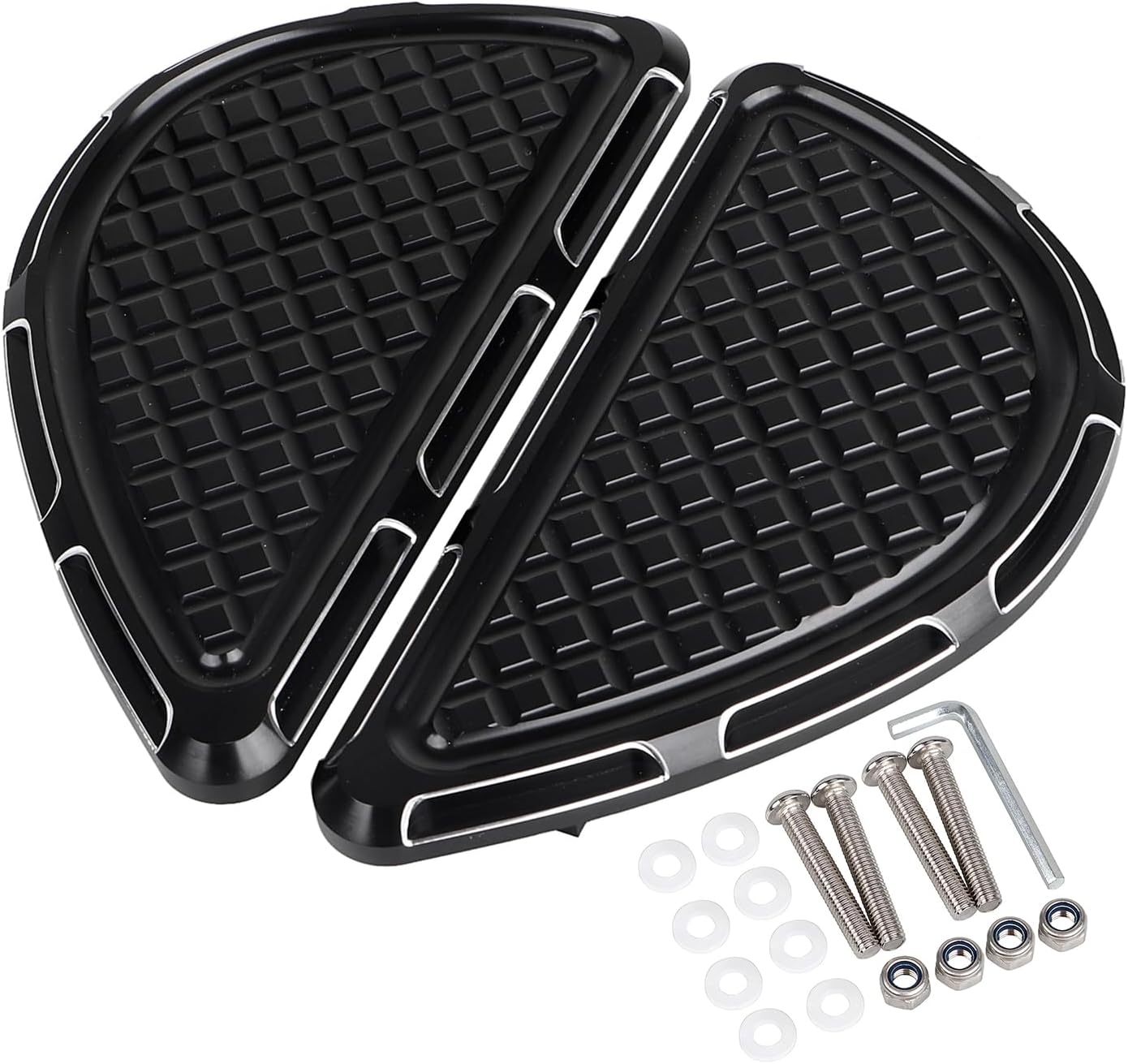 Aluminum Diamond Style Chrome Passenger Floorboards Footboards Rear Foot Pegs for Harley Touring Electra Glide Street Glide Road Glide Road King 1993-later