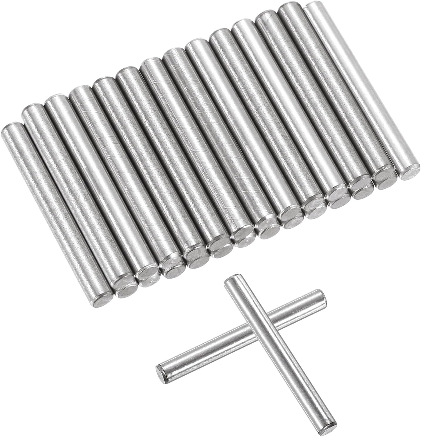 25 Pcs 3mm x 25mm Shelf Pins, Shelf Pegs Shelf Dowel Pins, Adjustable Shelf Support Pins Fasten Elements Stainless Steel Silver(0.12 x 0.98 Inch)