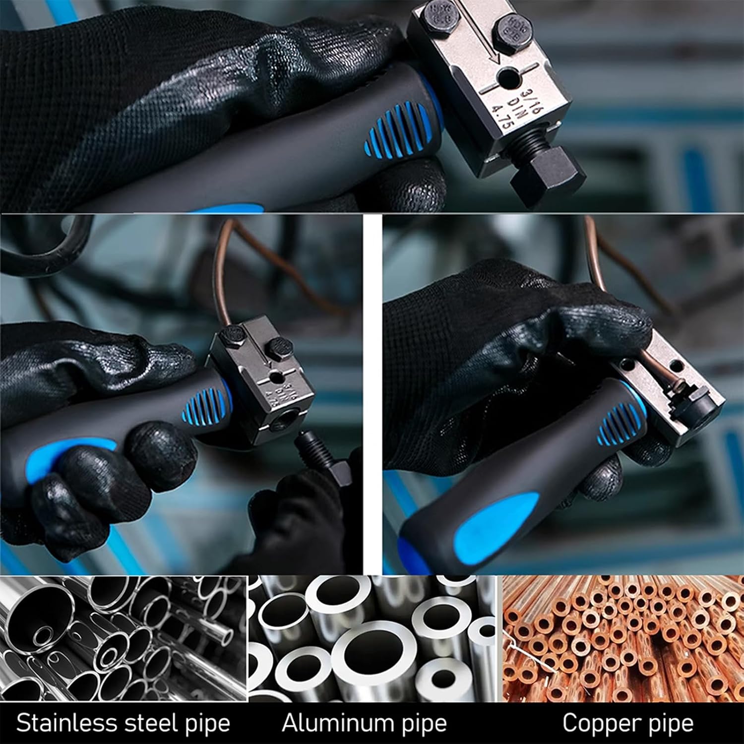 11Pcs Alloy Brake Flaring Tool Set with Double & Single Flares for DIN 4.75/6.35mm Single and Double Flares Tool