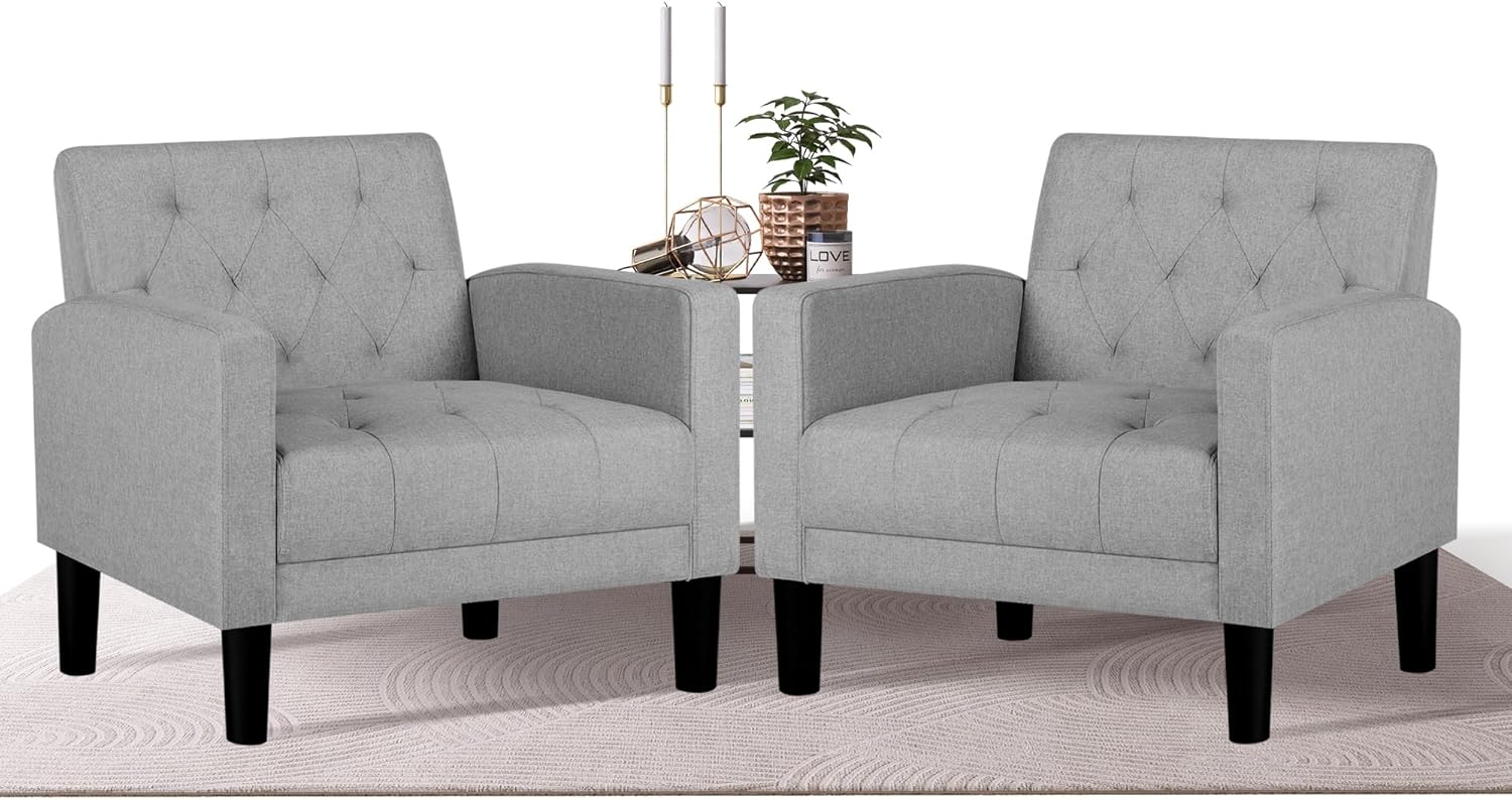 TYBOATLE Accent Chairs Set of 2, Comfy Living Room Chairs