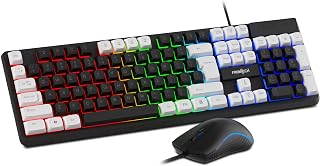 Frontech Quantum Striker Gaming Combo | Rainbow Backlit Keyboard with Optical Mouse | 2400 DPI Adjustable | 4 Button Mouse... Price In India