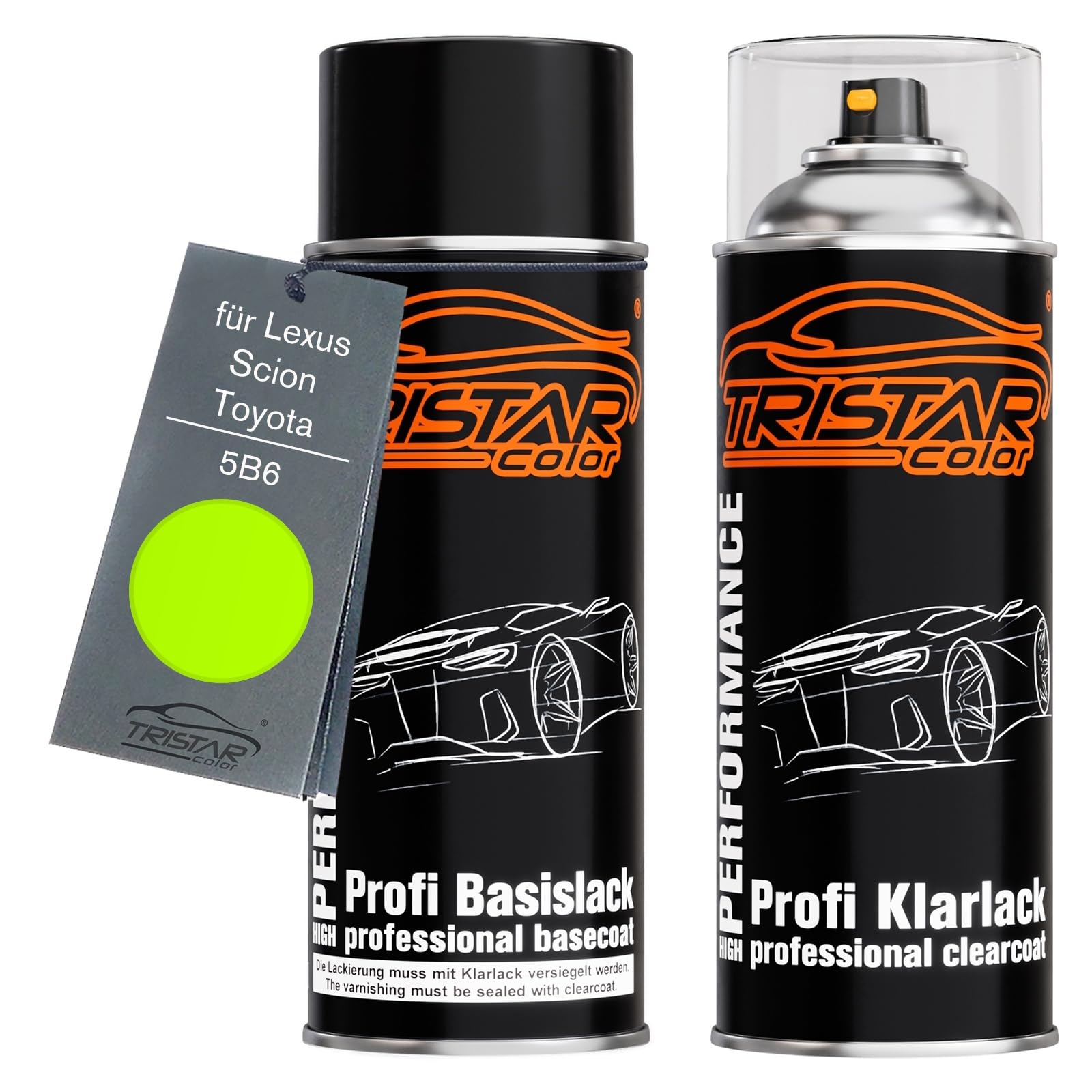 TRISTARcolor Car paint Spray can set for Lexus/Scion/Toyota 5B6 Air Yellow Base coat clear coat spray can 400ml