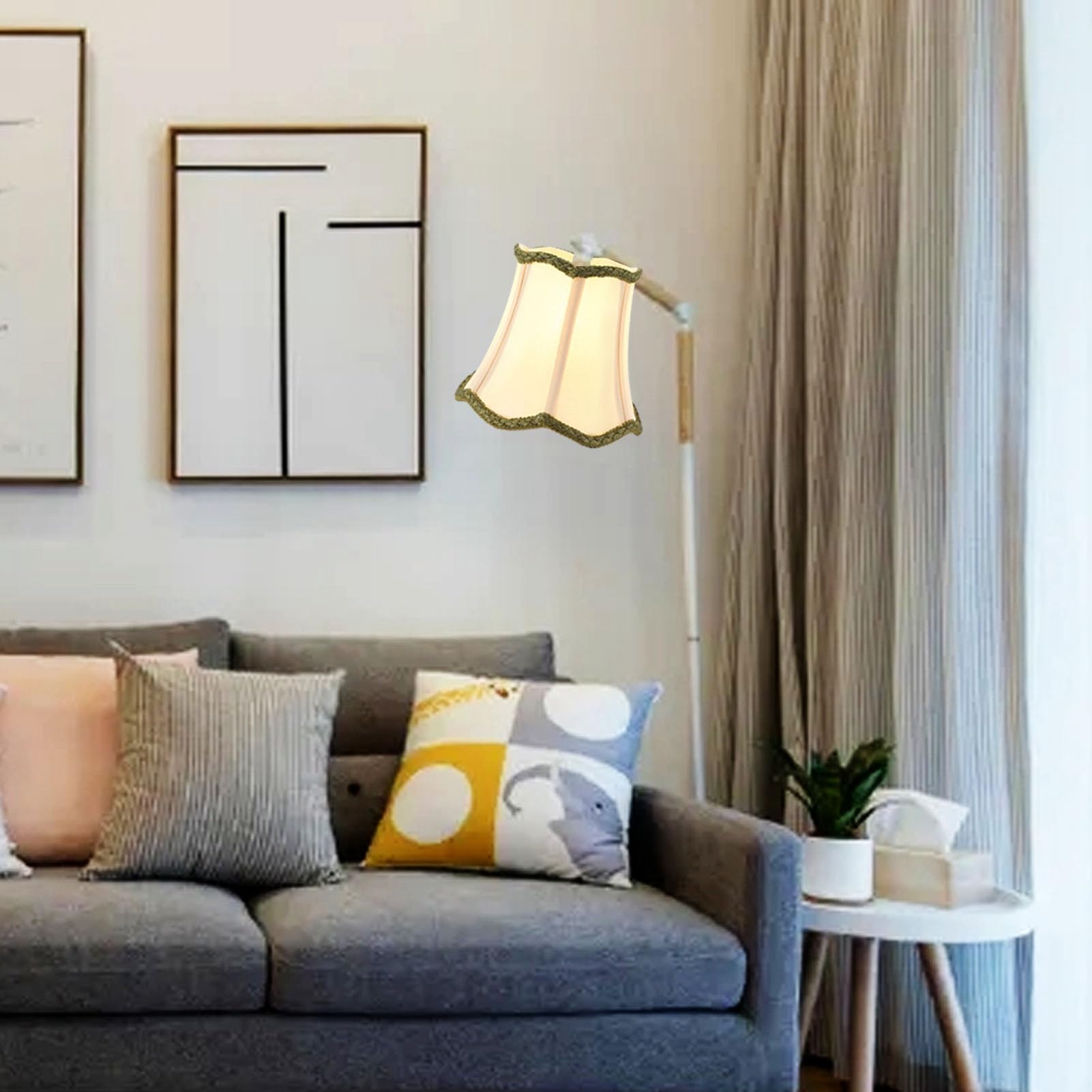 3 Paralumi Moderni In Tessuto Con Clip E14 – Finiture Dorate, Per Lampadari E Applique