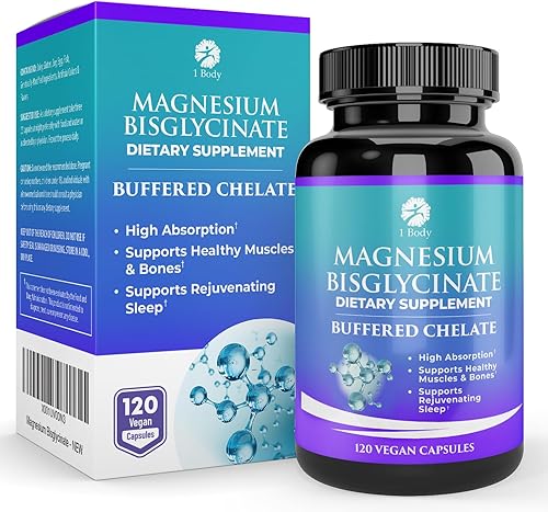 Quelato de bisglicinato de magnesio, reduce los calambres musculares y mejora el sueño, absorción máxima sin efectos laxantes, 100% quelado, 44 mg
