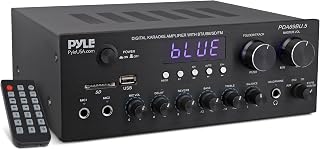 Pyle Stereo Amplifier Audio Receiver Sound System with Bluetooth Wireless Streaming, MP3/USB/SD/AUX/FM Radio
