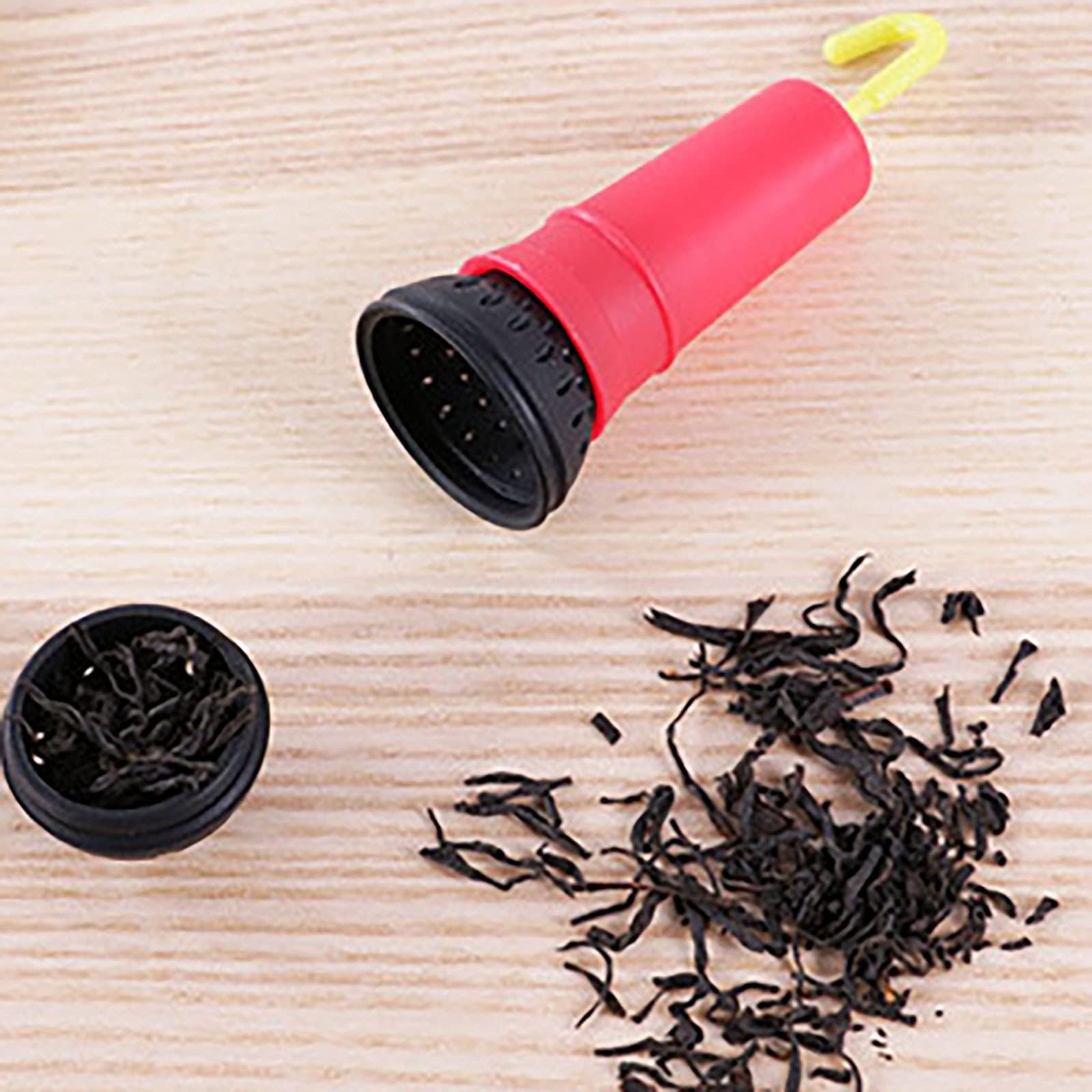 Colador de té creativo para hacer té con micrófono, máquina de té de silicona, infusores de té (rojo)