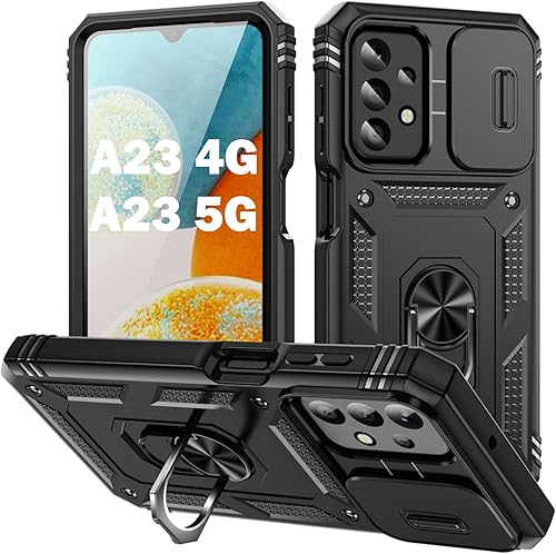 Miniatura 113 de PASNEW Funda para cámara Samsung Galaxy A15 5G, soporte metálico de grado militar, resistente a prueba de golpes, carcasa rígida para Samsung A15