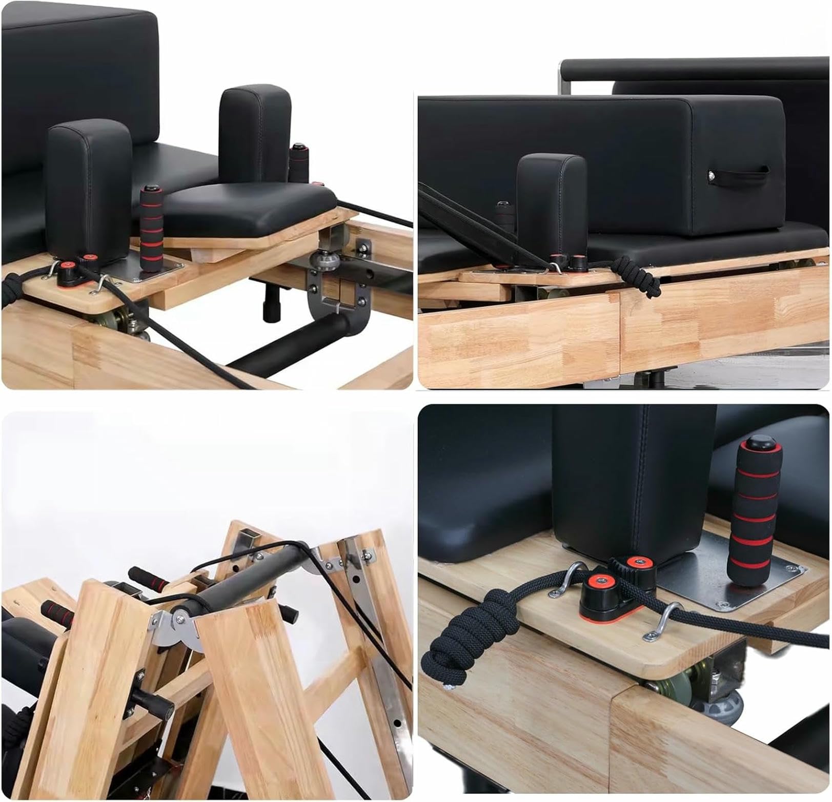 Macchina Pilates Pieghevole, Reformer Pilates Pieghevole Multiuso in Legno per Allenamento di Forza a casa e in Palestra