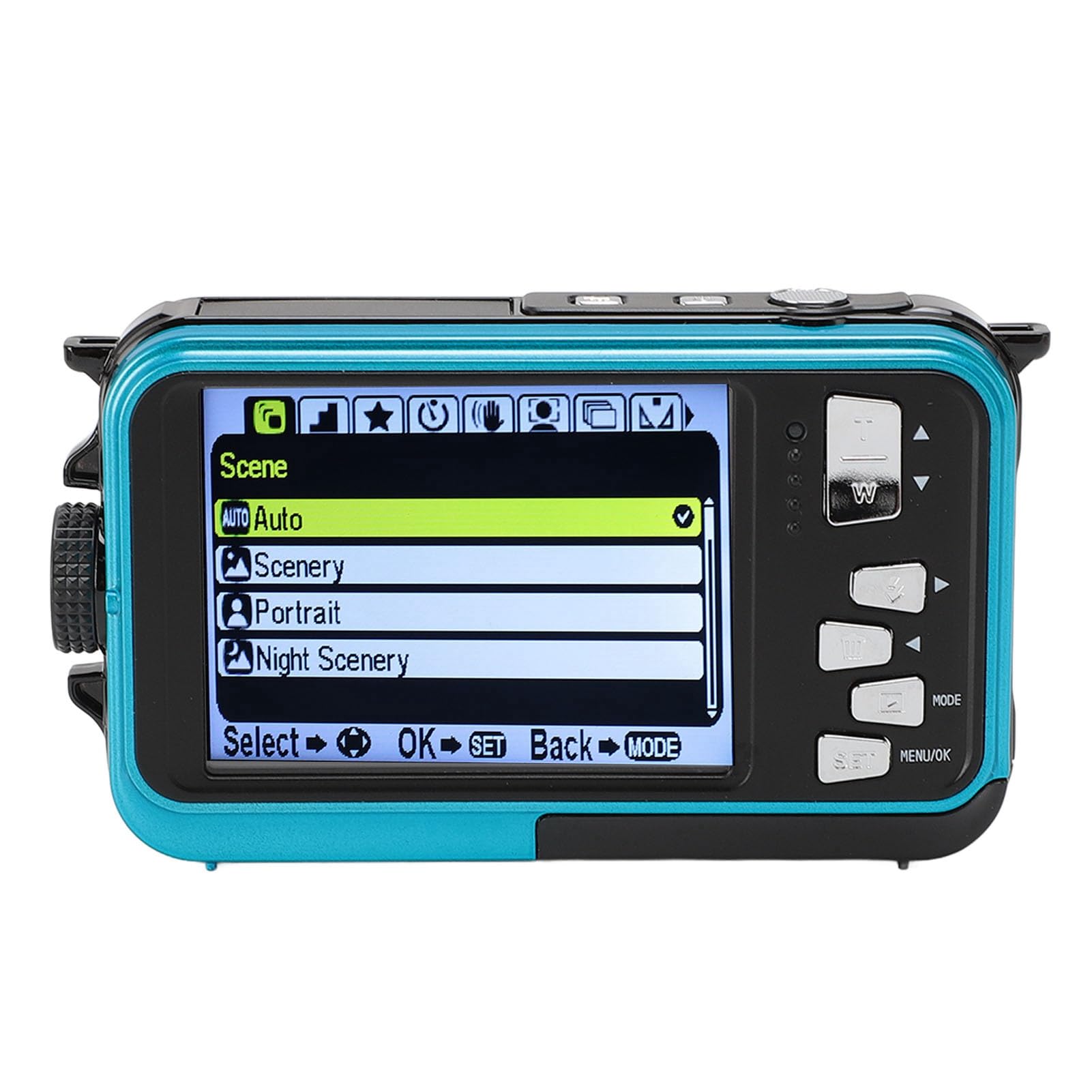 Caméra sous-Marine 4K, Caméra étanche 64 Go 10 Pieds avec Zoom Numérique 16X, Caméra sous-Marine Selfie Double écran 56MP Autofocus pour la Plongée en Apnée, Appareil Photo (Blue)
