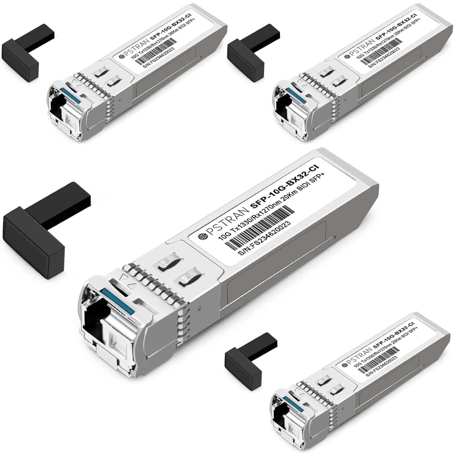 10GBASE-BX BiDi SFP+ Optical Transceiver Module Compatible with Cisco SFP-10G-BX20D 1330nm-TX/1270nm-RX 20km DOM Simplex LC SMF 4 Pack
