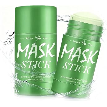 Pack of 2 Mask Clay Stick Green Tea Cleanse Mask Green Tea Purifying Clay Stick Green Tea Deep Cleansing Mask for Face Moisturising Nourishing Skin Suitable for Most Skin Types