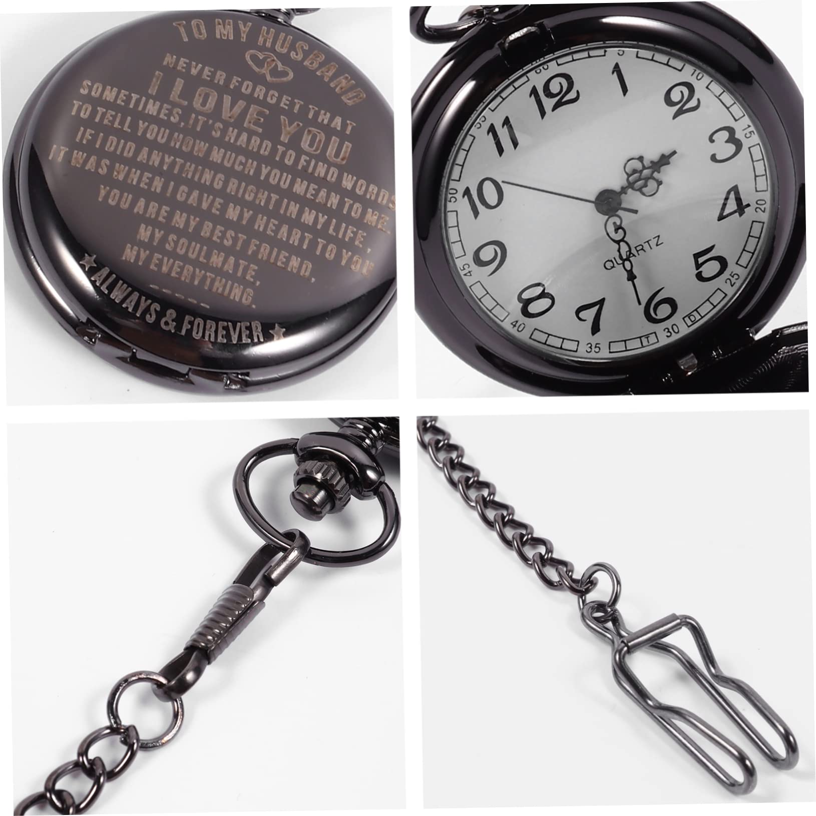 PACKOVE 3piezas Reloj De Bolsillo De Aleación con Cadena Reloj Mecánico De Cuarzo Estiloso para Cumpleaños y Aniversarios