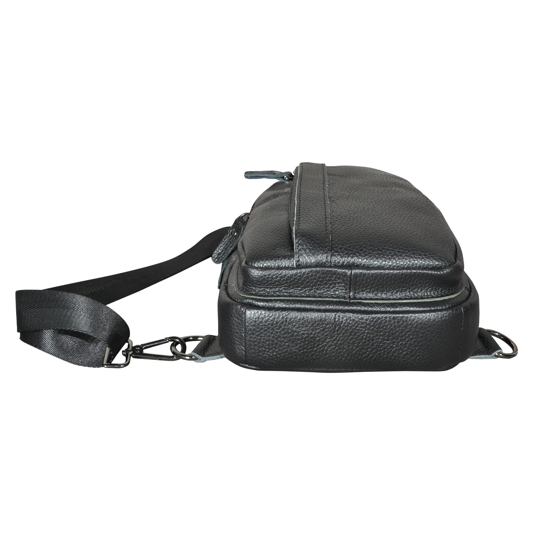 Le’aokuu Herren Echtes Leder Hüfttasche Brusttasche Bauchtsche Crossbody Bag Sling Bag Schultertsche Brustbeutel Für Motorrad Joggen