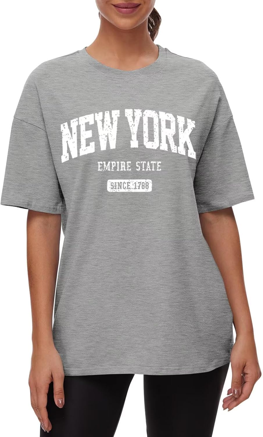 ORANDESIGNE Womens Cotton Oversized T Shirts Letter Graphic Tees Short Sleeve Casual Summer Clothes 2026 - Image 2