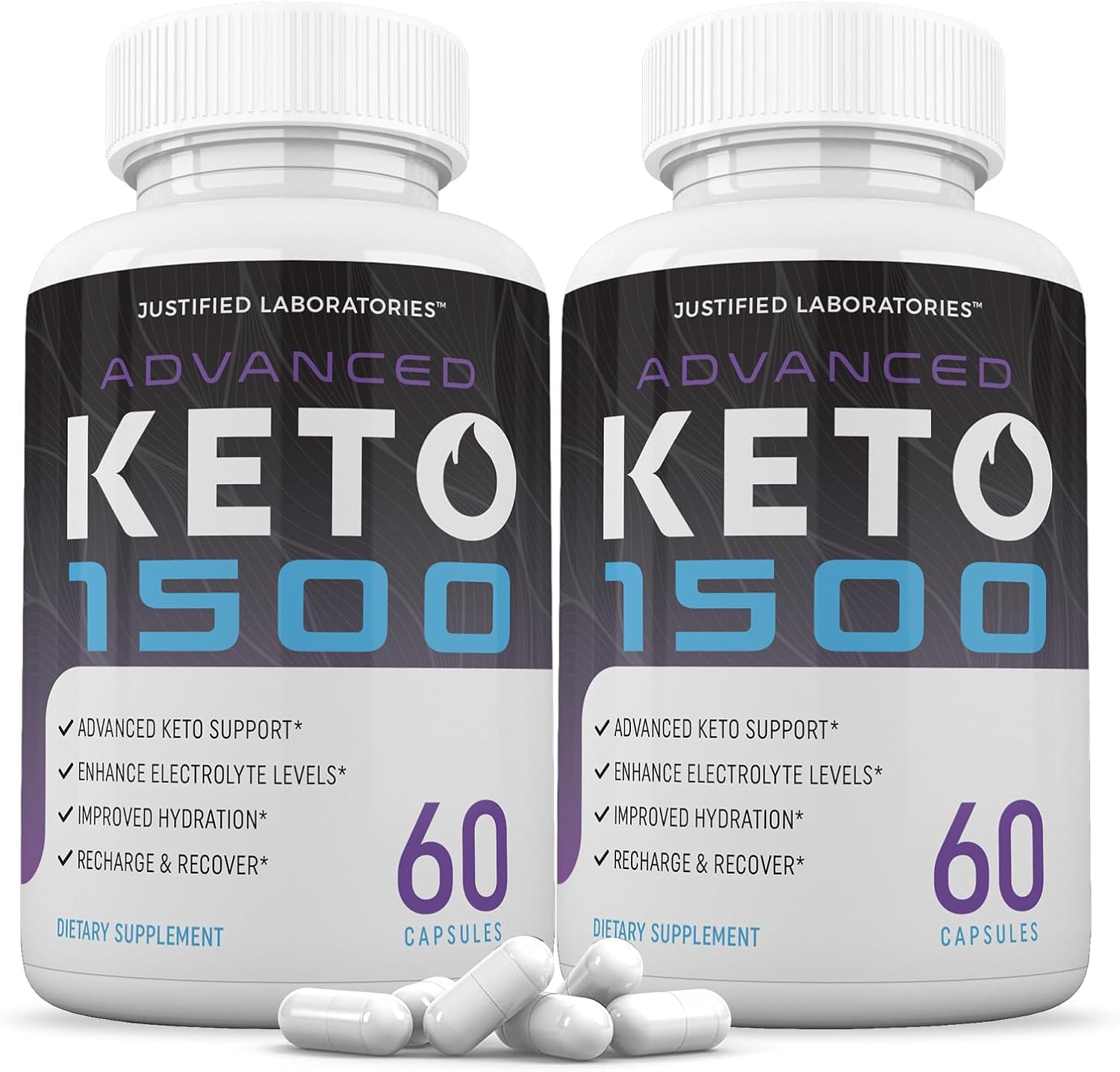 (2 Pack) Advanced Keto 1500 Keto Pills 1275MG New & Improved Formula Contains Apple Cider Vinegar Extra Virgin Olive Oil Powder Green Tea Leaf 120 Capsules