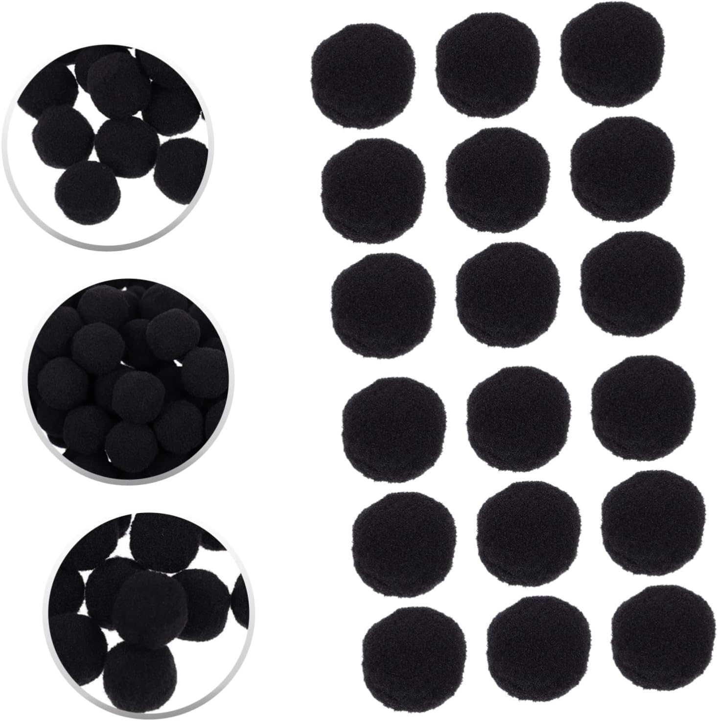 IWOWHERO 500pcs Pom Pom Balls for DIY Crafts Fuzzy Decorative Balls for Clothing Accessories Art Projects Scrapbooking and Creative Decorations Black