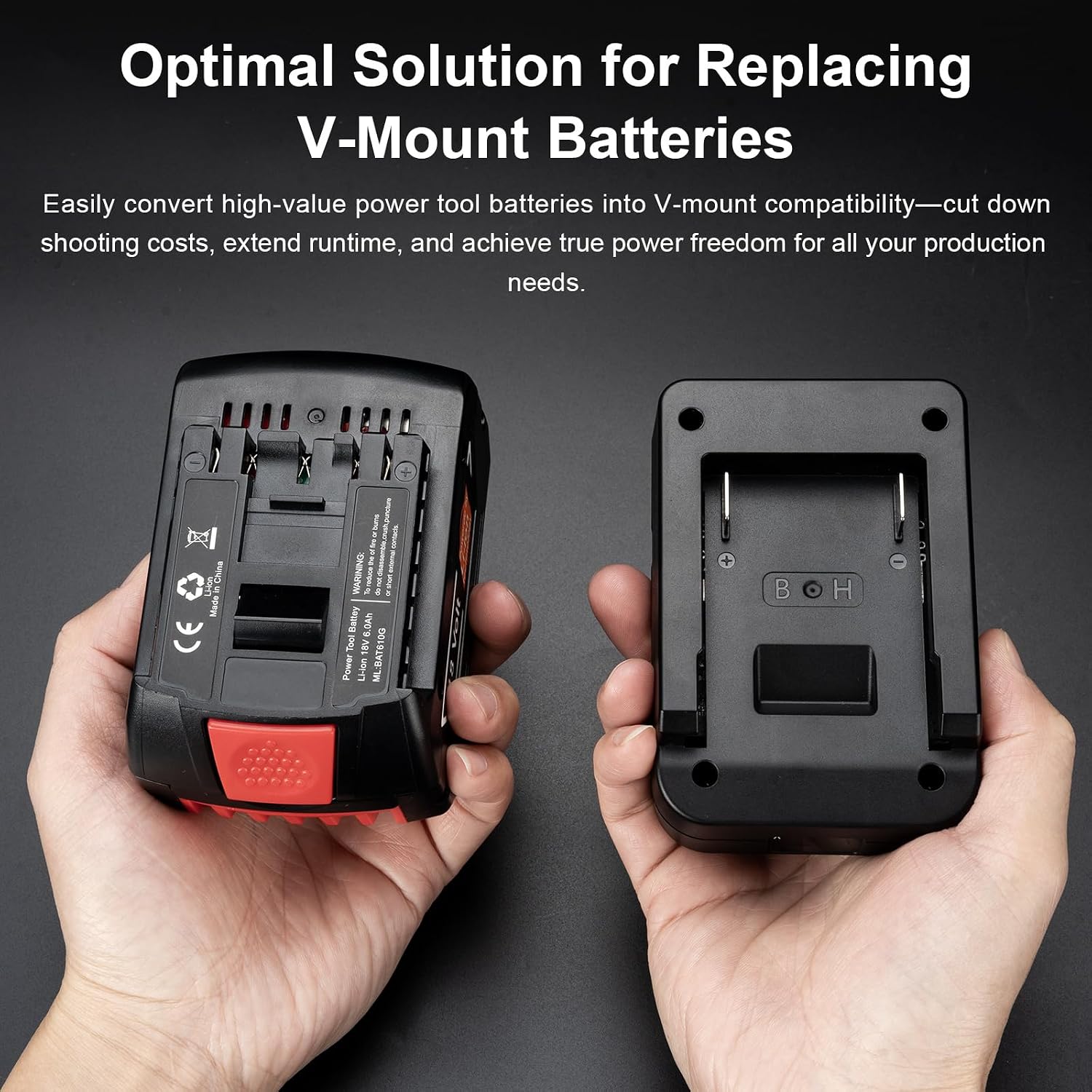 FOMITO Power Tool Battery to V-Mount Adapter, 100W Type-C Bidirectional Charger Discharger with Digital Display, Lightweight & D-Tap Port for Photographys (MT: for Makita Batteries)