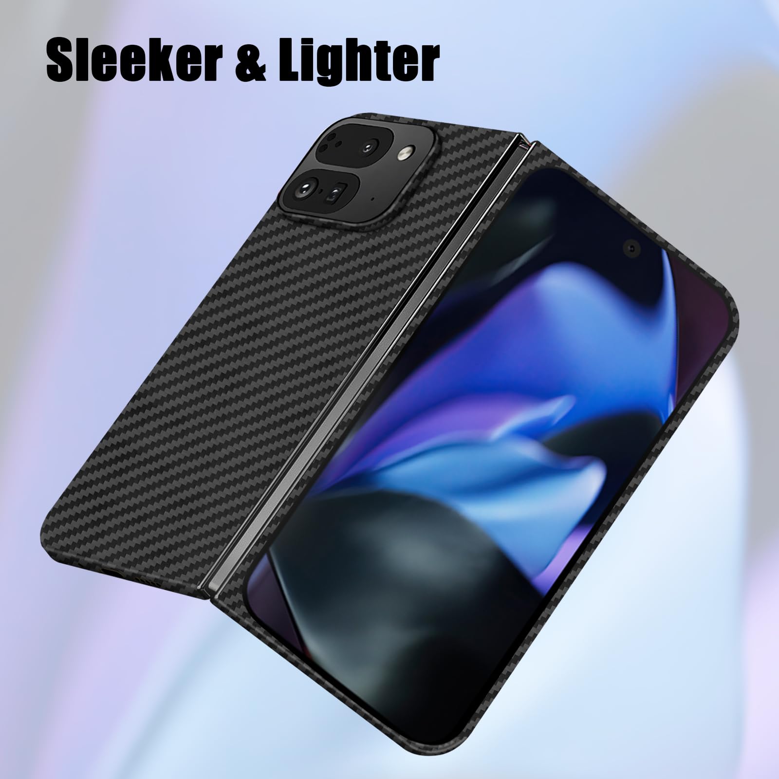 Dünne Kohlefaser-Schutzhülle für Google Pixel 9 Pro Fold (zusammenklappbar 2), schlanke 1500D Aramidfaser-Hülle, kompatibel mit Magsafe, mattschwarz, Version 2.0