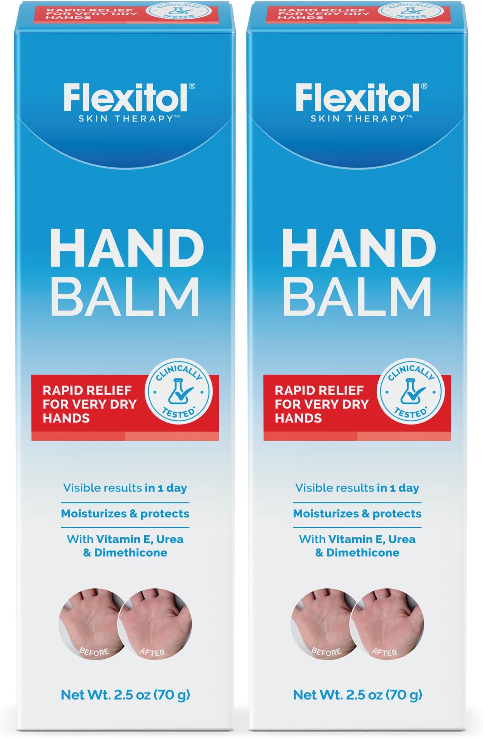 Hand Balm Two Pack, Intensive Relief Cream for Dry, Cracked Hands, Non-Greasy Hydration, 2 oz Tube