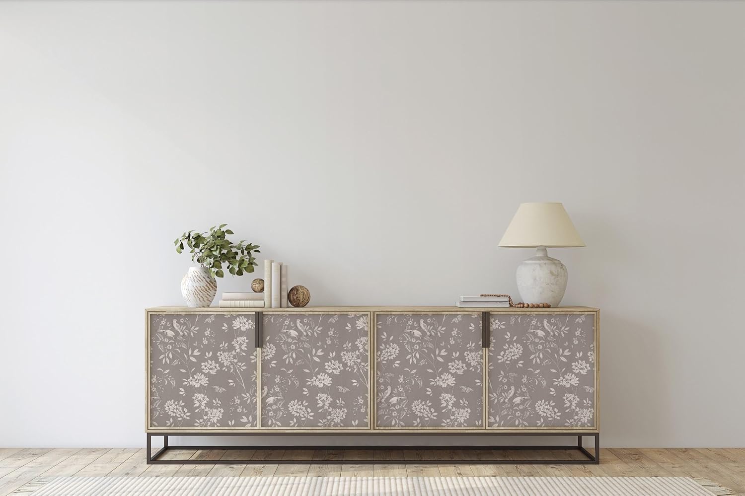 Peel and Stick Wallpaper Roll 17.5 x 216 Nestled in Nature Design in Vinyl Sticker Paper for Accent Panels, Bedroom, Kitchen, Office or Shelf Liner