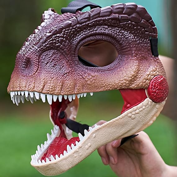 Namvo Dino Mask Moving Jaw, Hard Plastic Dinosaur Mask with Realistic Dinosaur Scream, Funny Face Mask for Halloween, Parties & Gatherings, Unisex, 8+