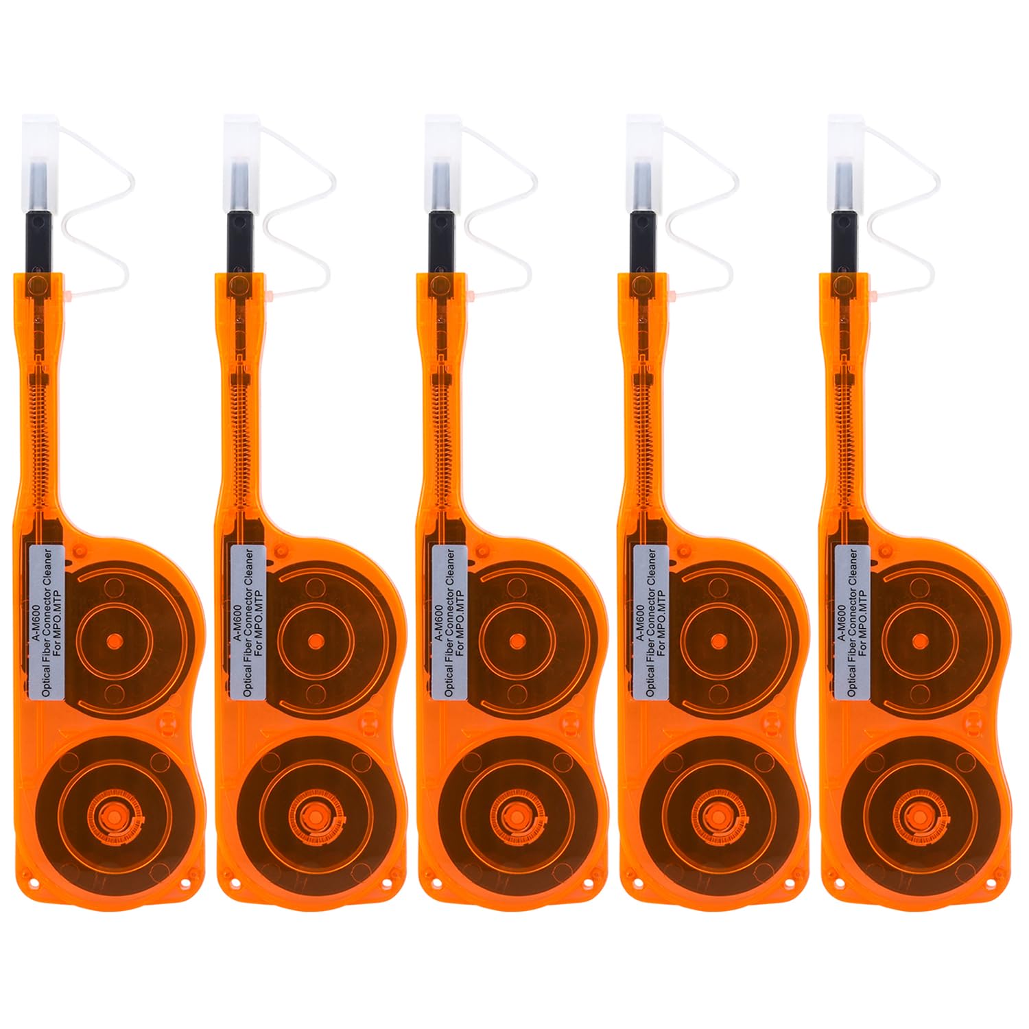 Paquete de 5 limpiadores de fibra óptica para conector MTP/MPO – Limpiador de conectores ópticos más de 600 limpia la cara final de fibra limpia y limpia el conector óptico (naranja)