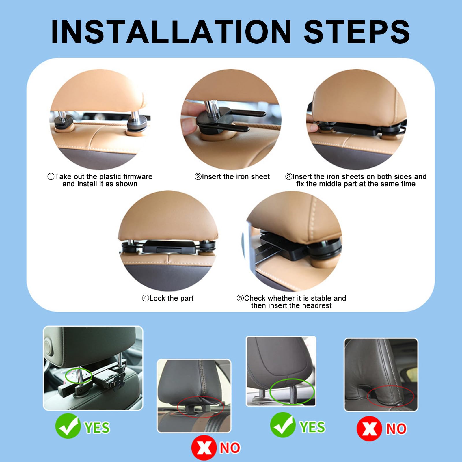 Monitor De TV para Reposacabezas De Coche De 10.1 Pulgadas para Asiento Trasero, Reproductor De Video con Pantalla TáCtil IPS, Compatible con MúLtiples MéTodos De ConexióN