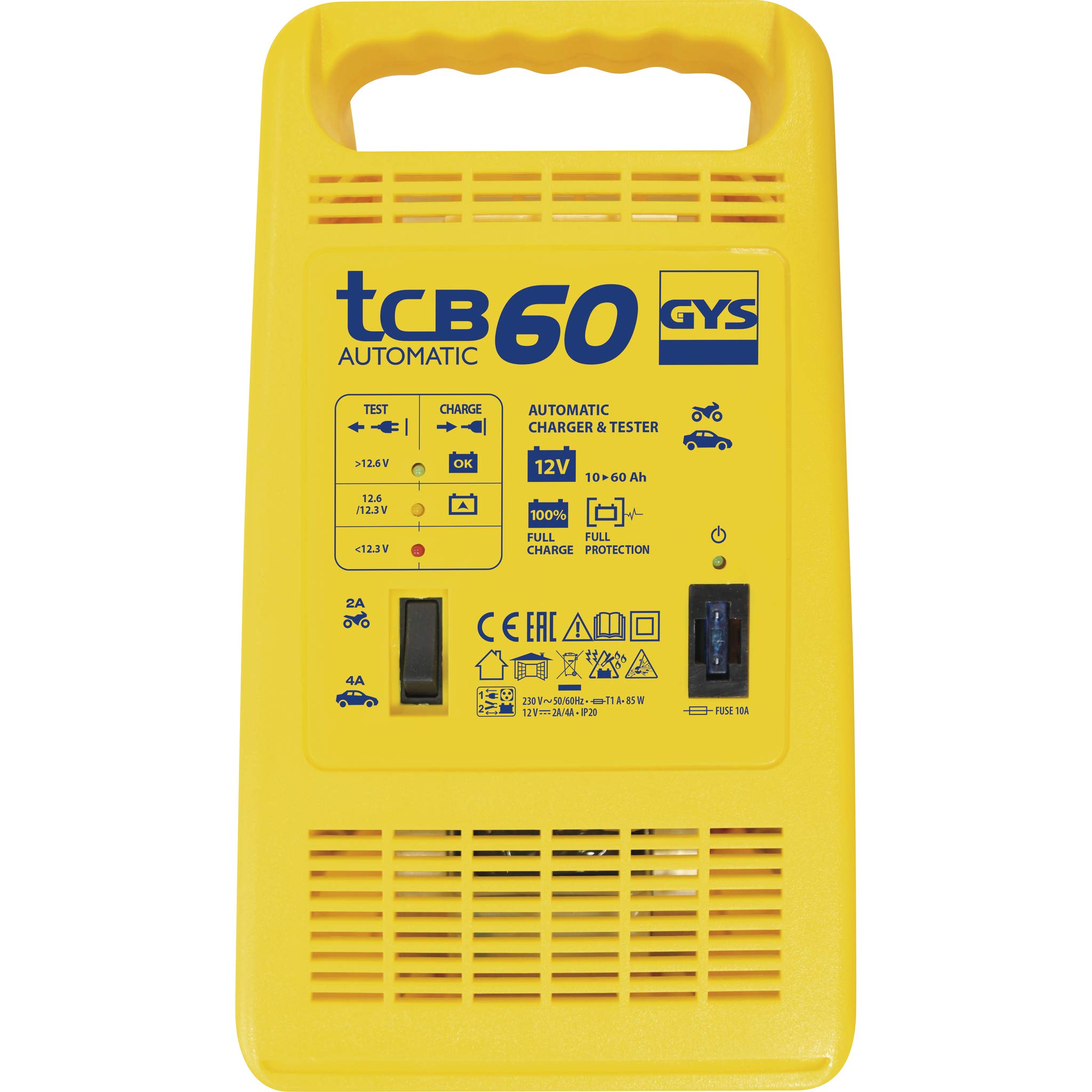 GYS Auto Chargeur de batterie 85W pour Voiture Camions Moto Capacité de batterie À partir de 10Ah 023253