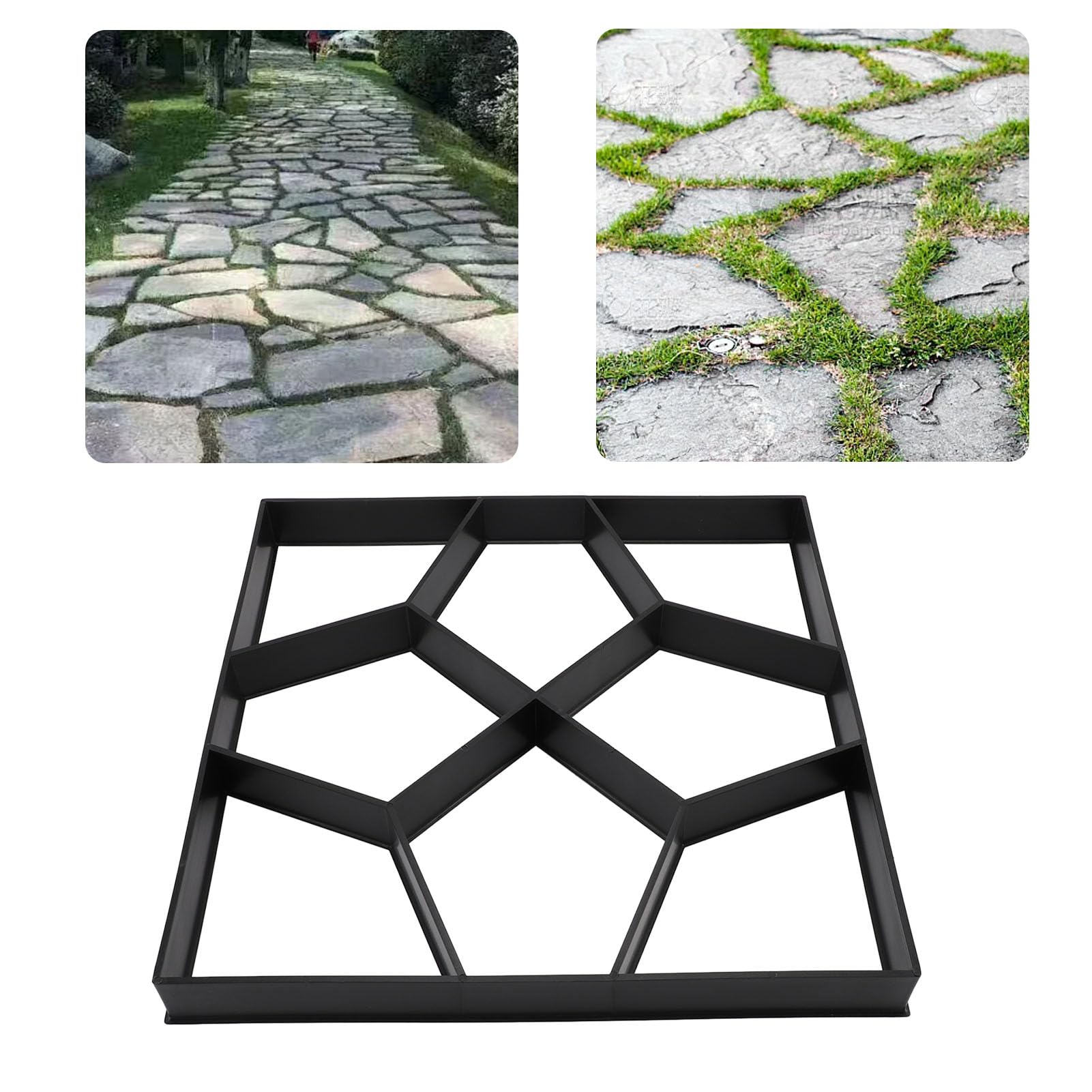 Moldes Hormigón, 40 X 40 Cm Reutilizables, para Hacer Caminos Hormigón, Adoquines para Césped, Patio, Jardín, Exterior, Molde para Pavimento Pasarela, Molde Pavimentación Patio