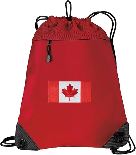 Mochila con cordón de la bandera de Canadá, paquete de cincha de Canadá - MALLA ÚNICA Y MICROFIBRA, Multi, Viajar