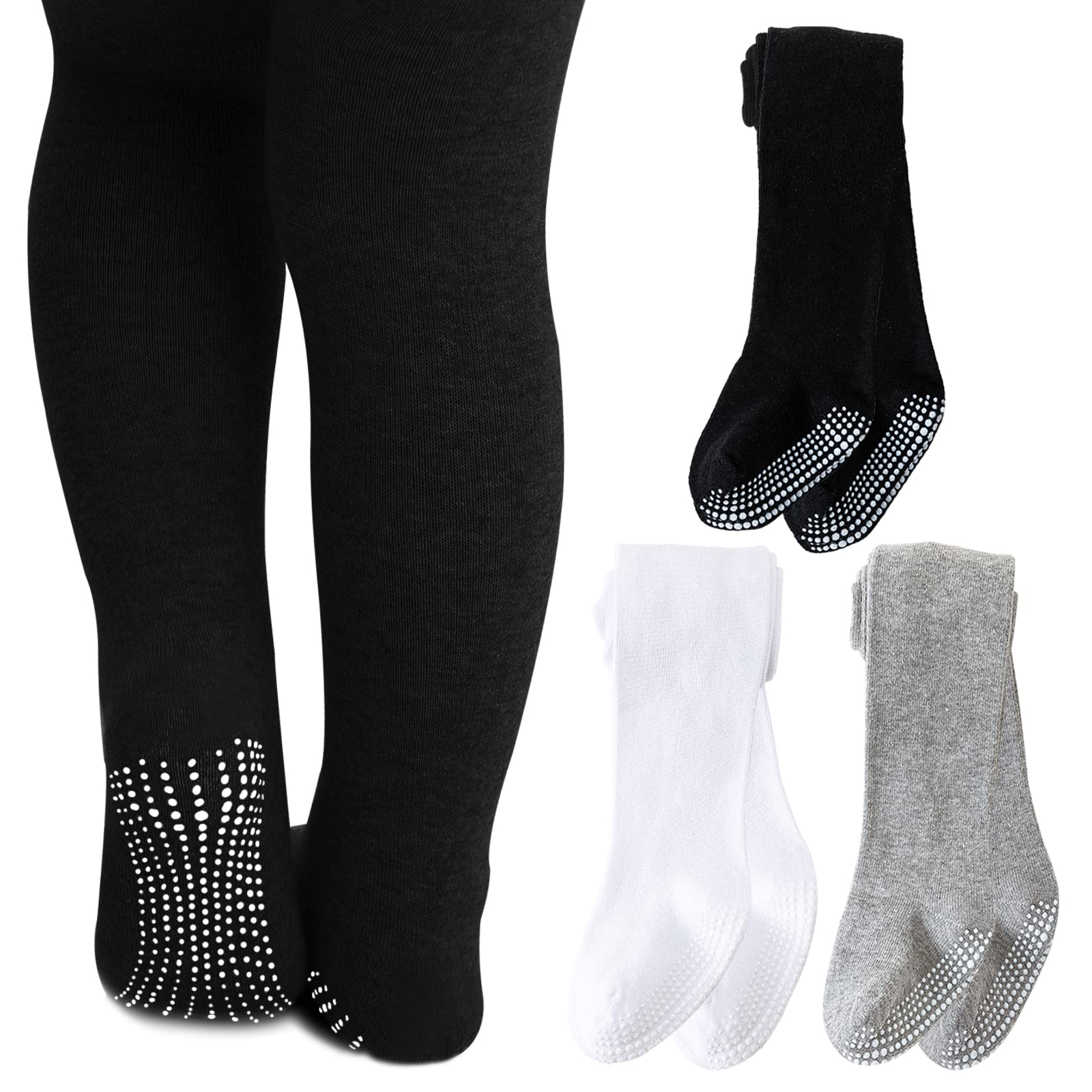 Baby Tights Non Slip Baby Girl Tights Plain/Shoe-Look Leggings Seamless Pantyhose Warm Cotton Leggings Non-Skid