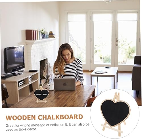 Miniatura 2 de Operitacx 4pcs Vertical Blackboard Small Chalkboard Chalk Board Markers Chalkboard Signs Pizarrones para Niños Tabletop Chalkboard Sign Table