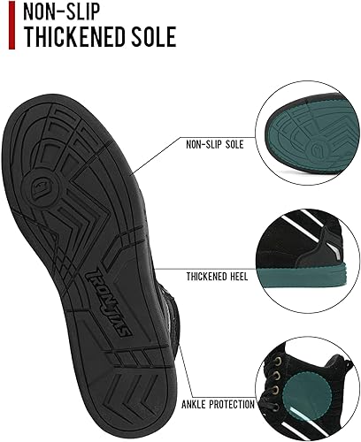 Miniatura 4 de BORLENI Botas de motocicleta para equitación en la calle, zapatos antideslizantes para senderismo al aire libre, zapatos de trabajo para hombre