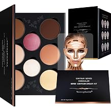 Youngfocus Cosmetics Cream Contour Best 8 Colors Contouring Foundation - Highlighting Makeup Kit/Concealer Palette - Vegan, Cruelty Free and Hypoallergenic - Instruction ManualFace Blushes