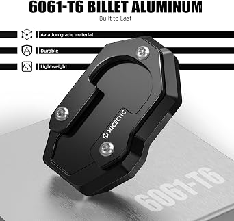 NICECNC Black Foot Kickstand Extender Pad Side Stand Extender Pad Compatible with Harley Sportster S RH1250S 2021-2024, Replacement for 50000199