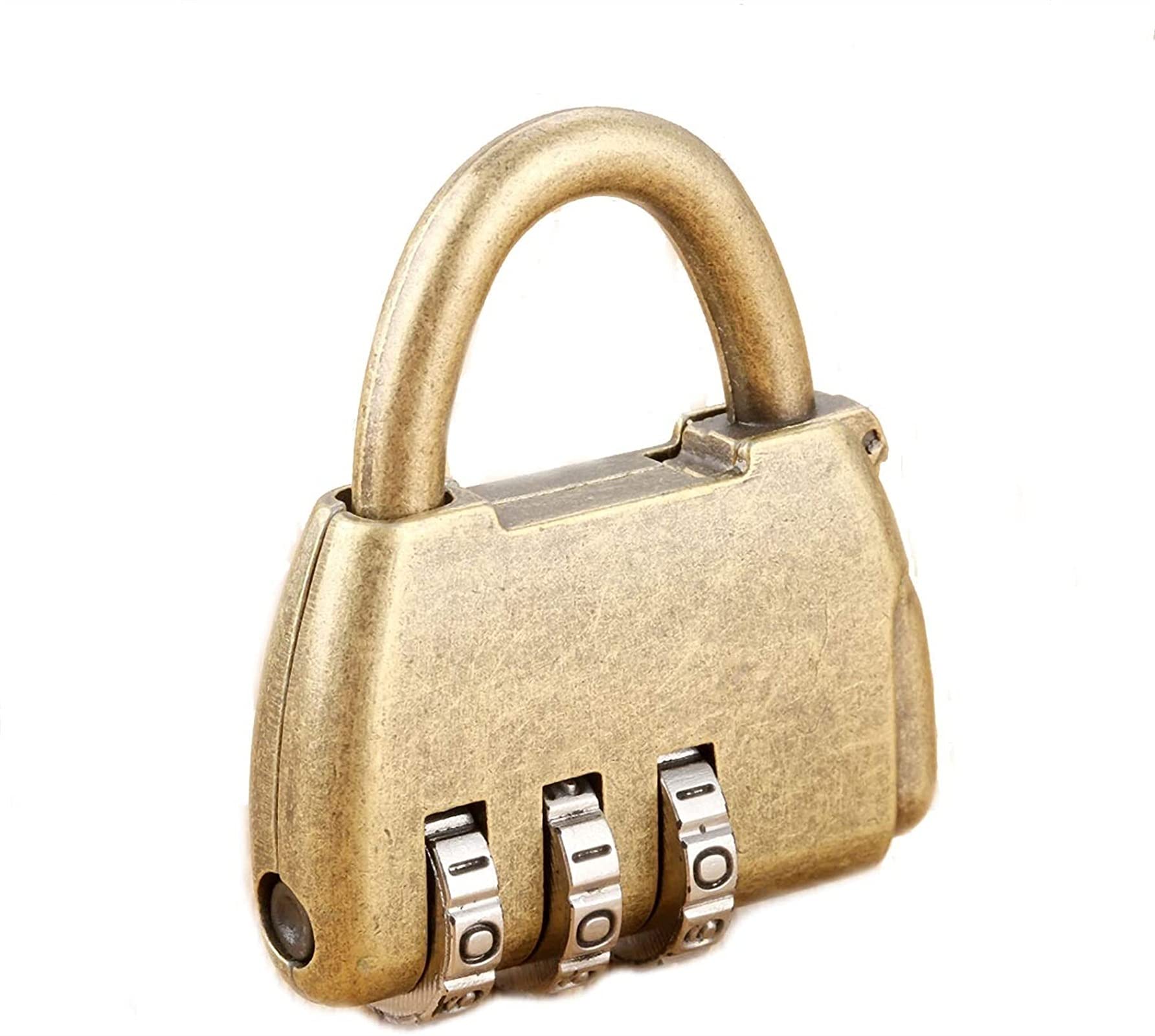 Luggage Locks,Padlock, Vintage Padlocks 3 Digital Combination Resettable Password Locks Decorative Antique Bronze Number Code for Luggage