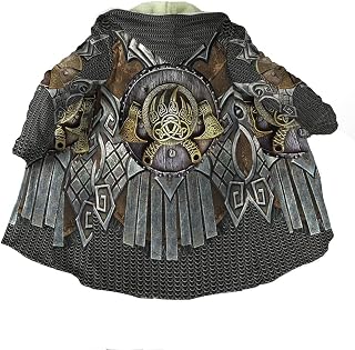 YYDSR Winter Mens Hooded Cloak Viking Medieval Armor 3D Printing Fleece Wind Breaker Unisex Thick Warm Capes(US Size)