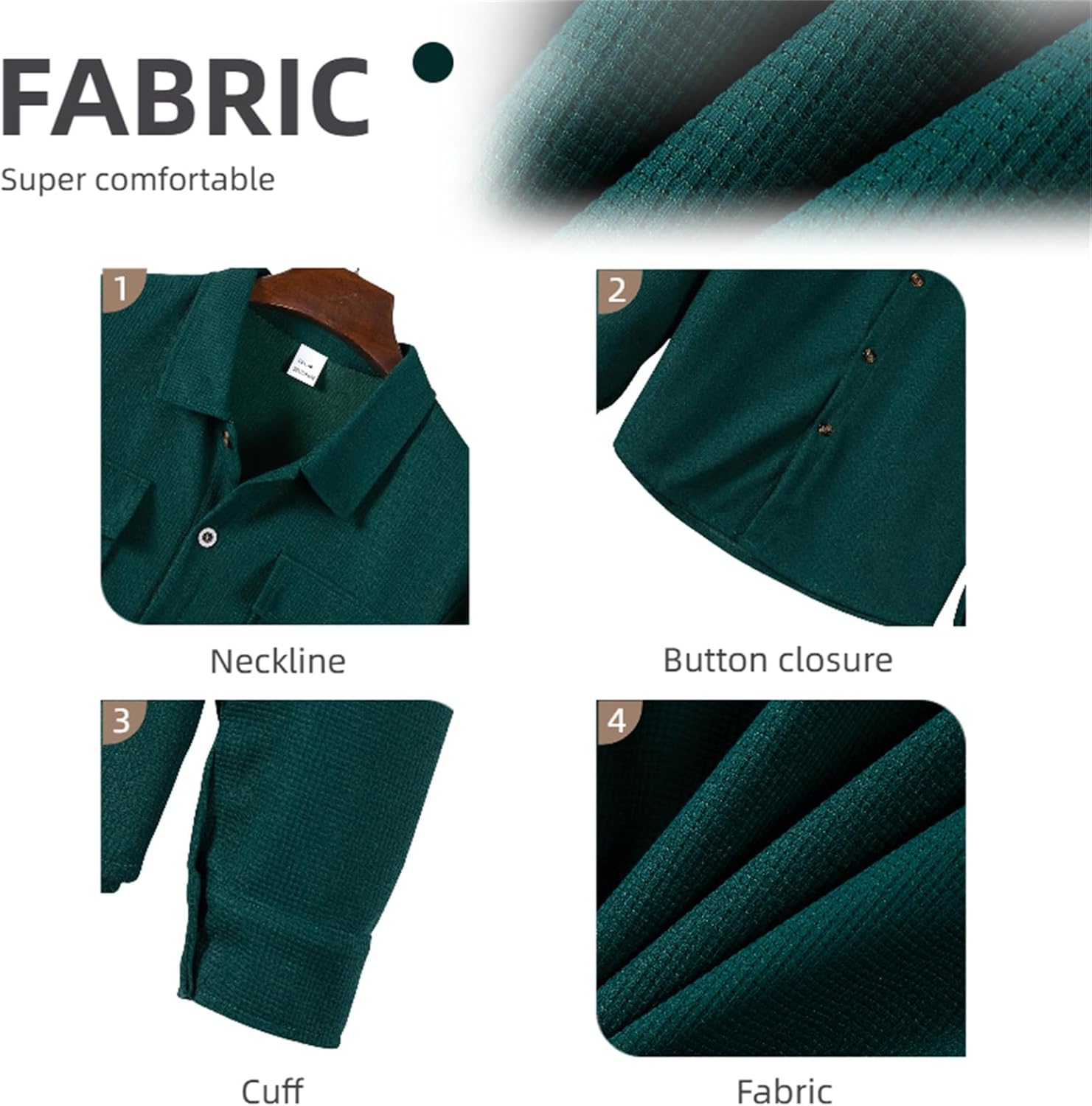 MQUN Mens Sweatsuits 2 Piece Set Jacket Top and Casual Pants Set Fall Fashion Sweatsuits Waffle Plaid Jacquard Outfits - Image 5