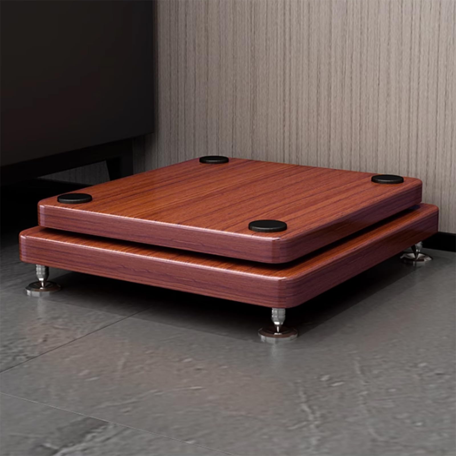 Soporte de Aislamiento para Subwoofer Plataforma Estabilizadora de Dos Niveles para Monitores de Estudio Altavoces de Suelo