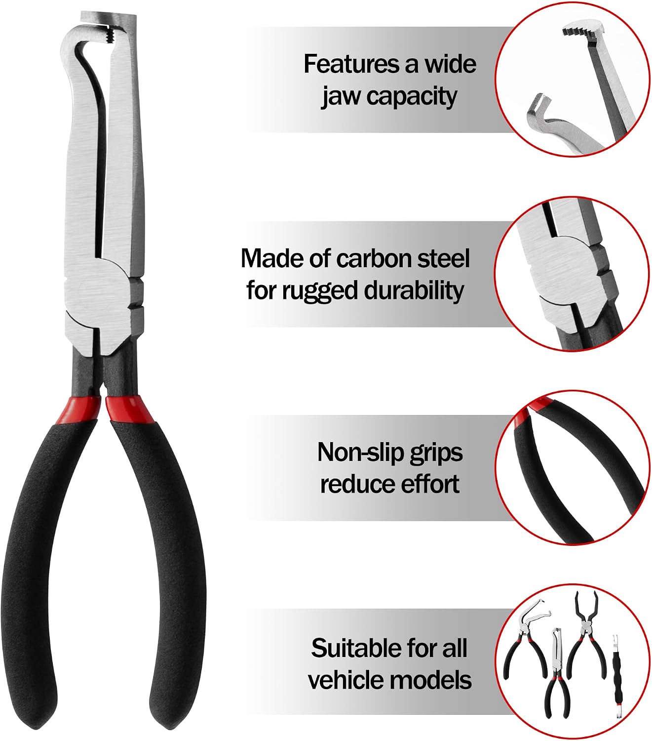 Electrical Disconnect Pliers for Cars - 4Pcs High-Carbon Steel Material with Storage Bag, Universal Automotive Connector Removal Tool for Automotive Repair, Maintenance & Troubleshooting