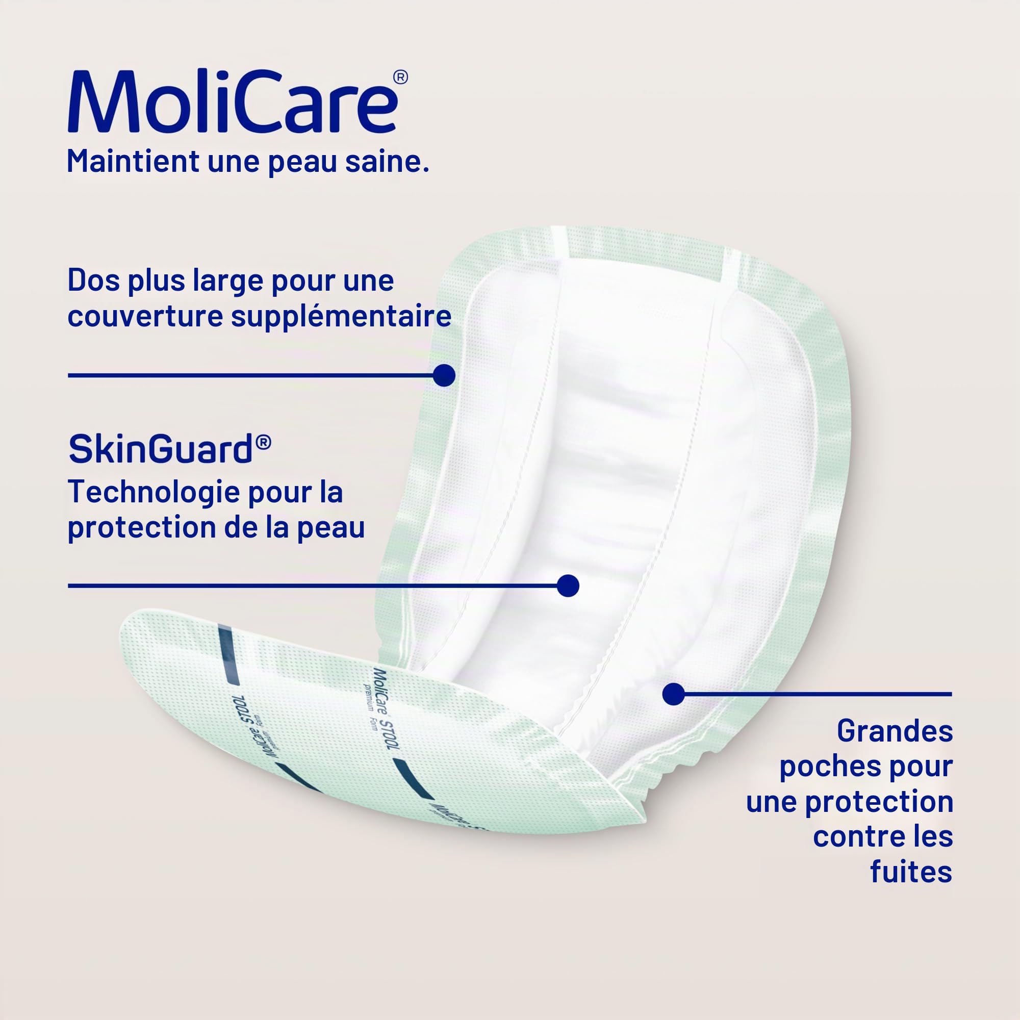 MoliCare Premium Form Lot de 32 tabourets unisexes spécialement conçus pour l'incontinence fécale à utiliser avec les pantalons MoliCare Fixpants