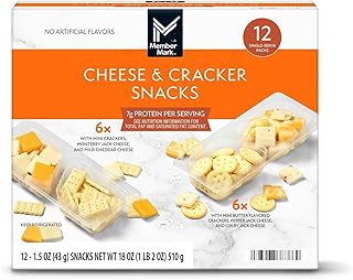 Member Mark Cheese and Cracker Snacks, 12 Pack – Individually Wrapped Snack Packs with Real Cheese and Crunchy Crackers, Perfect for Lunches, On-the-Go, or Kids' Snacks