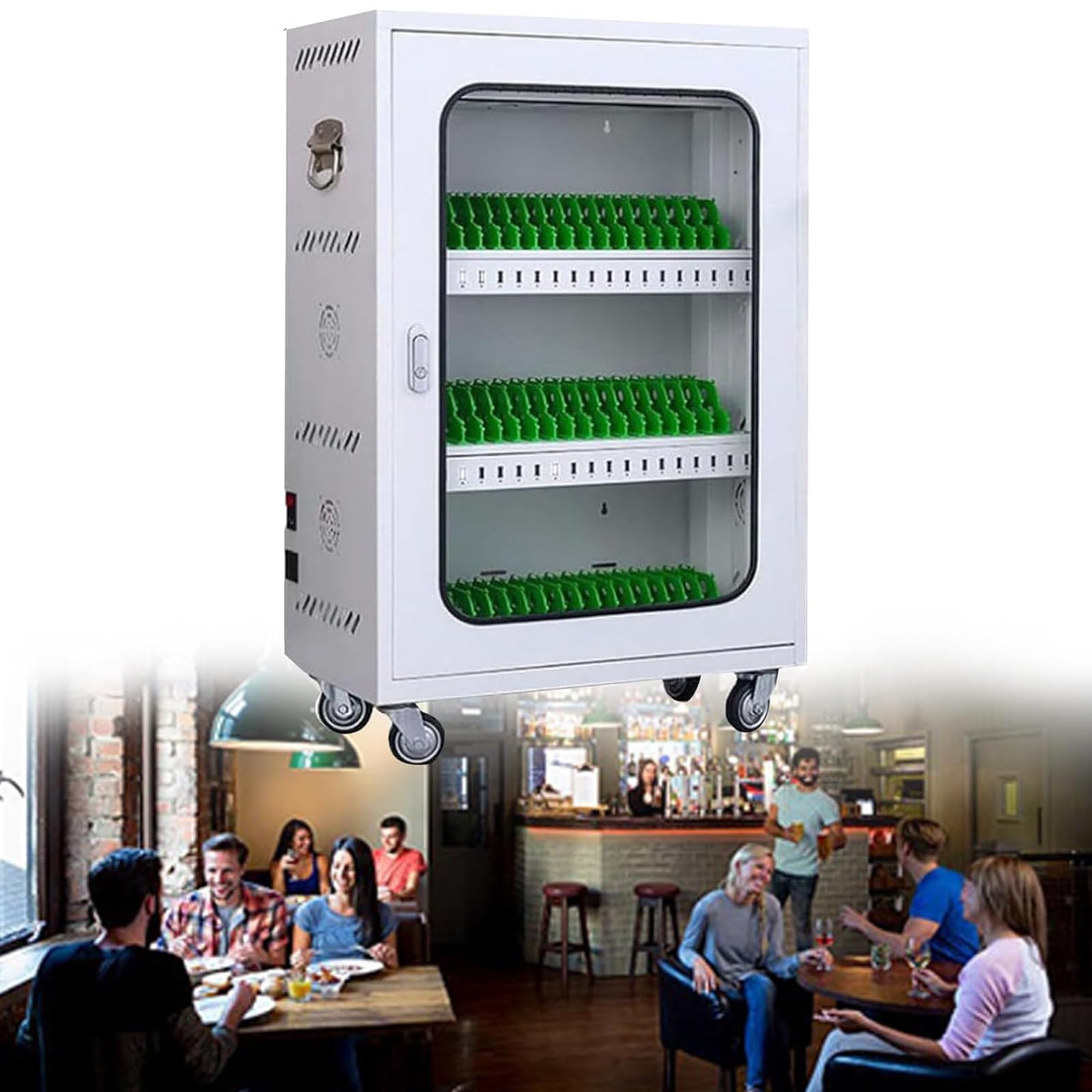 GTHTUHFD 12-Port Usb Charging Station For Mobile Phones & Tablets Rechargeable Storage Locker With 60 Slots Secure Charging Cabinet For Multiple Devices Perfect For Offices &,50slots