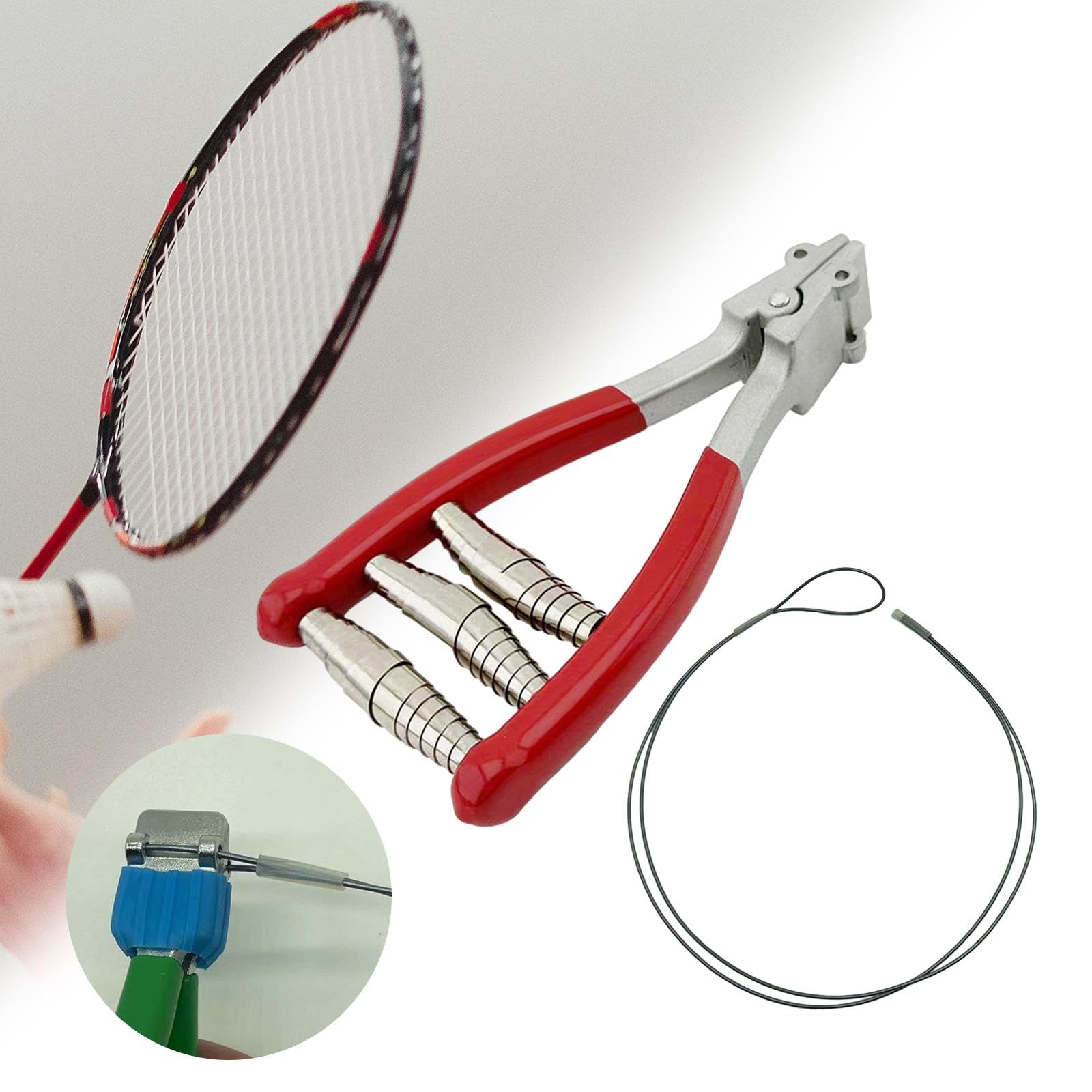 Harilla Startklemme, professionelle Besaitungsklemme, langlebige Sportlegierung, tragbare Tennisausrüstung, Besaitungswerkzeug für Tennis, Squash, Rot