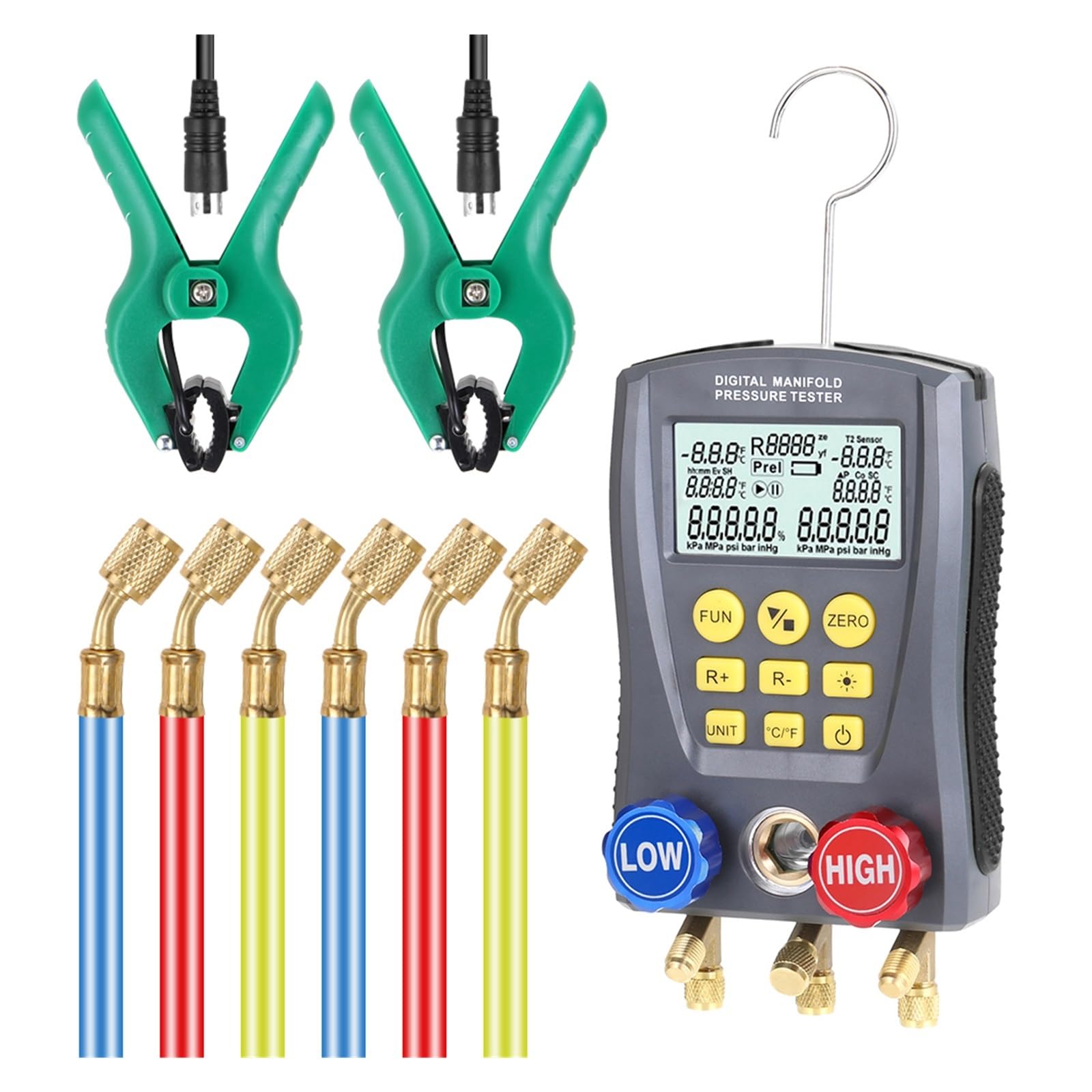 WZ-0031 0-6000kPa Manómetro HVAC pantalla LCD servicio alta precisión