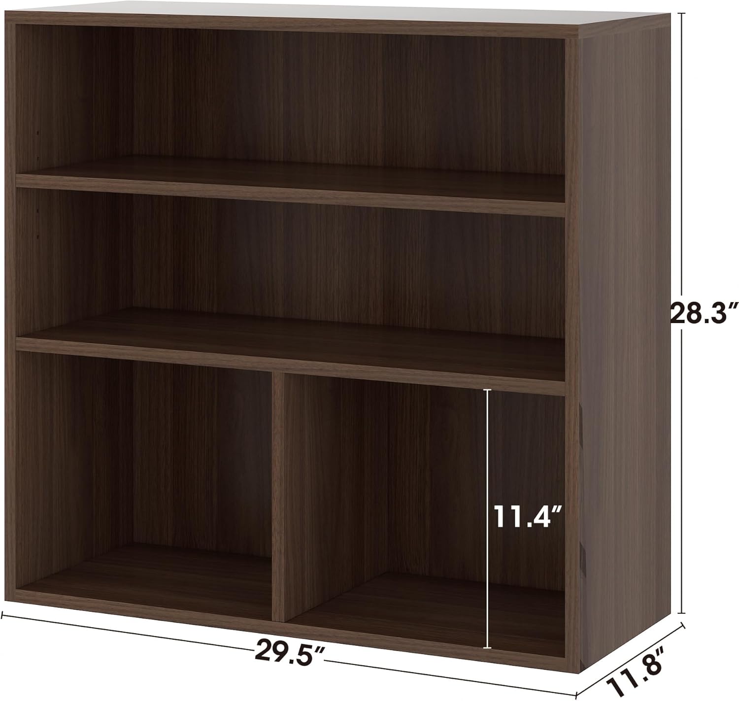 WAHEY Bookcase, 3-Tier Adjustable Open Storage Shelf Display Bookshelf, HOFB024