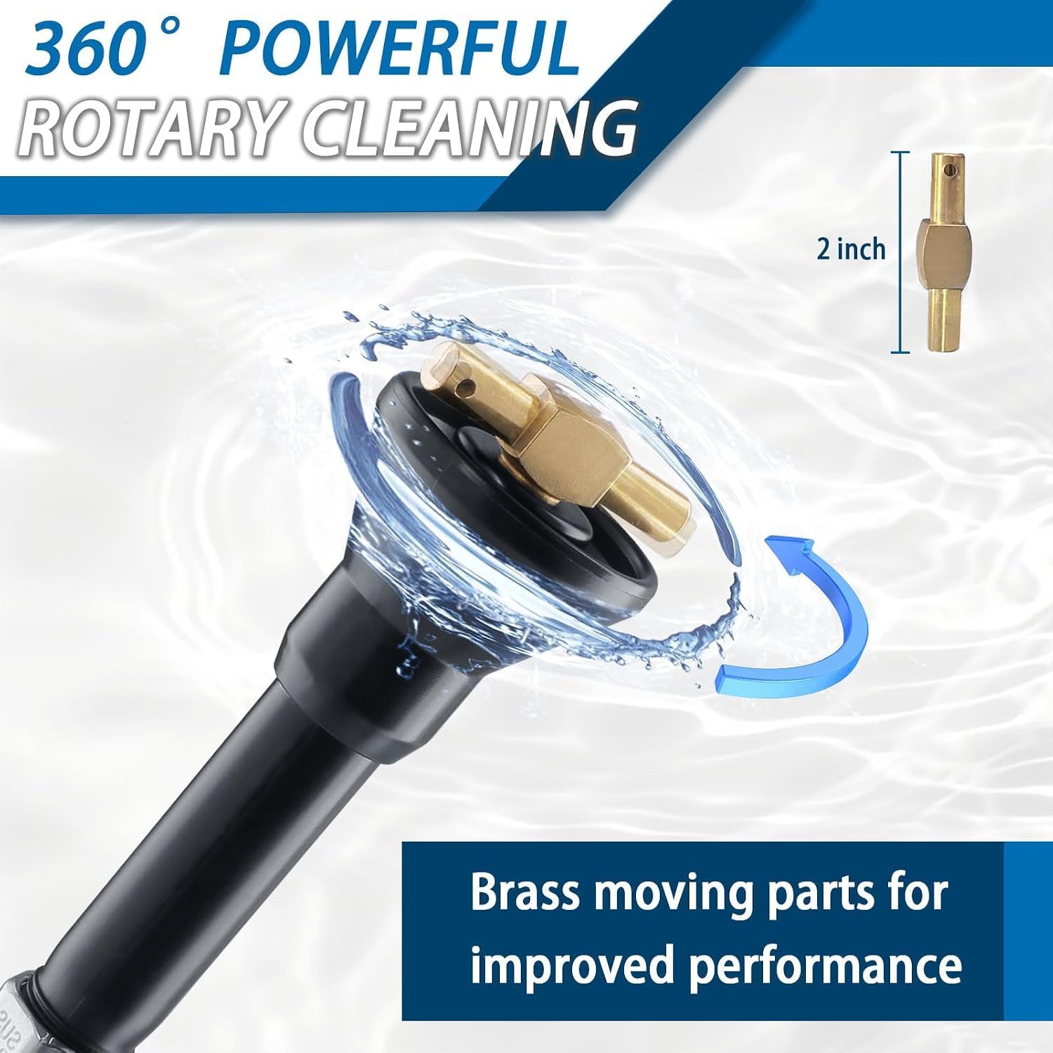 Rv Black Tank Cleaner Wand,61.5" RV Holding Tank Swivel Stik Rinser 304 Stainless Steel Hose with Flexible Rotary Cleaning Sprayer For Camper Toilet RV Black Water Tank Cleaner Wand (60.5in)