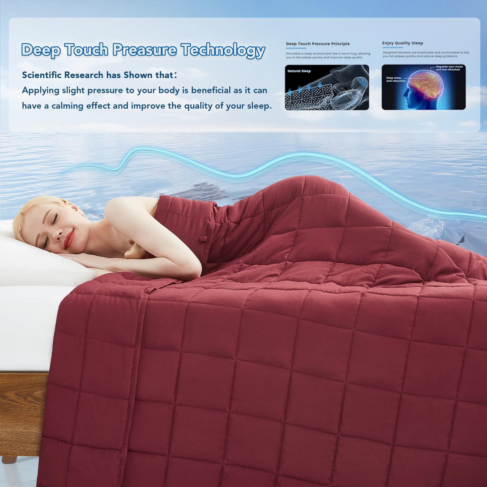 Topcee Coperta ponderata (11,3 kg, 223,5 x 264,2 cm, per letto king size) e traspirante, pesante, in microfibra con perline di vetro, grande, per letti king size e California